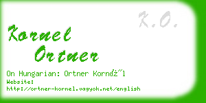 kornel ortner business card